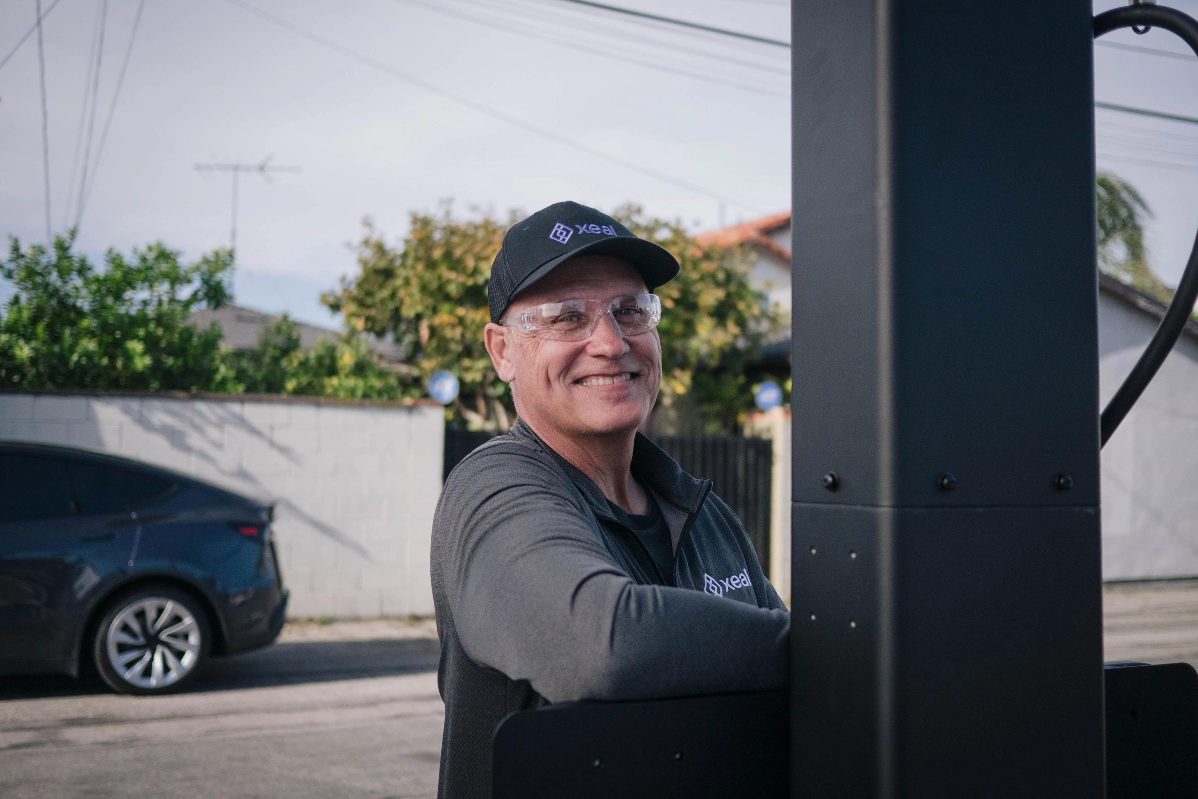 Tech working on charger