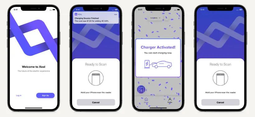 4 cellphones with xeal app