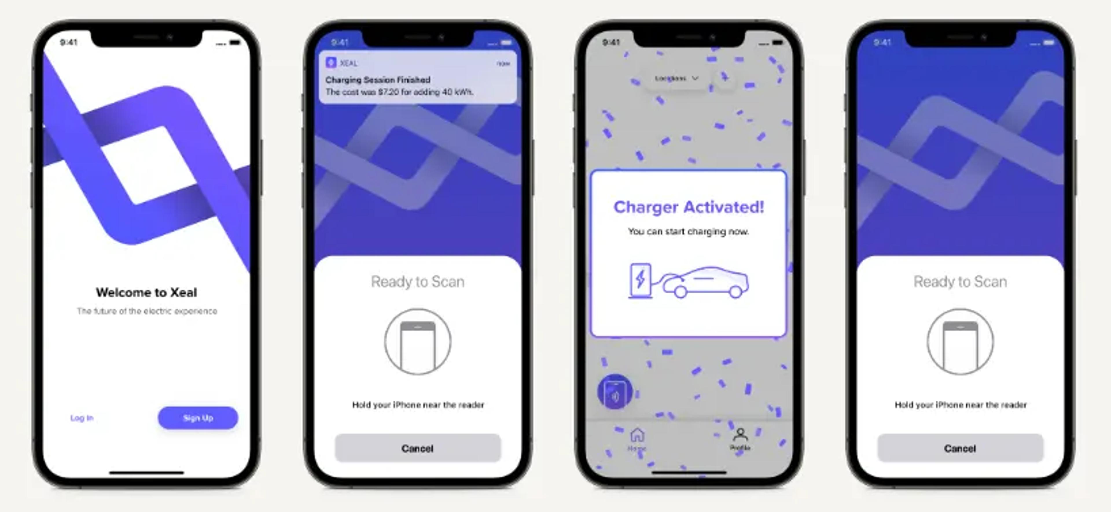 4 cellphones with xeal app