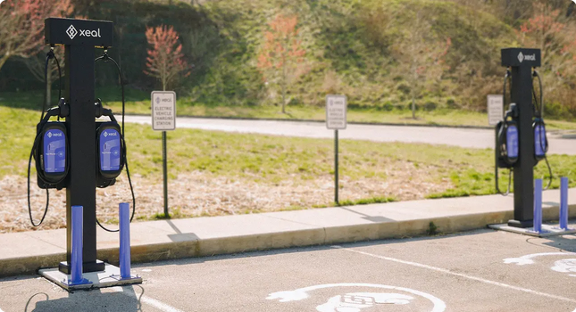 4 Xeal chargers in a parking lot