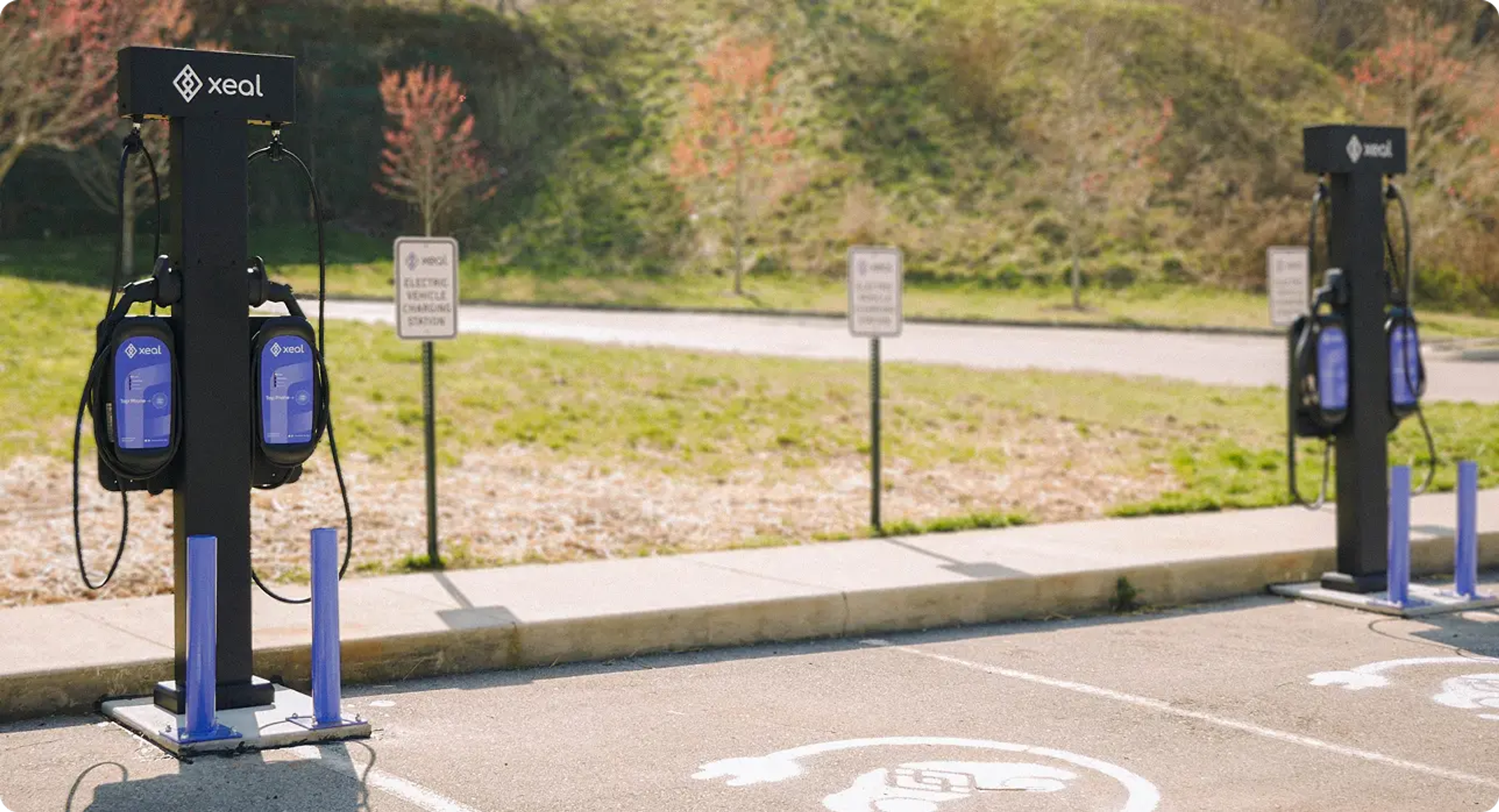 4 Xeal chargers in a parking lot