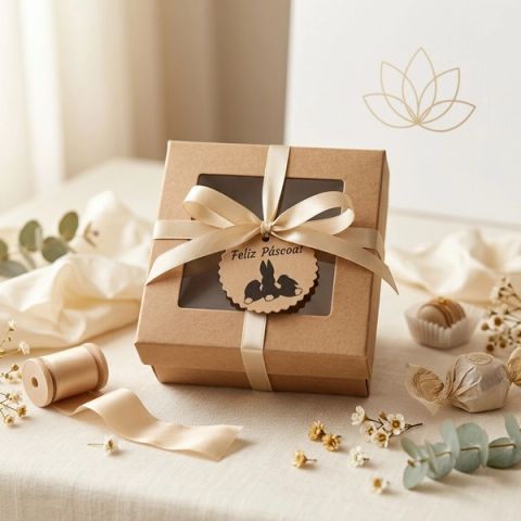 Caixinha decorada para 4 bombons, foto de catálogo