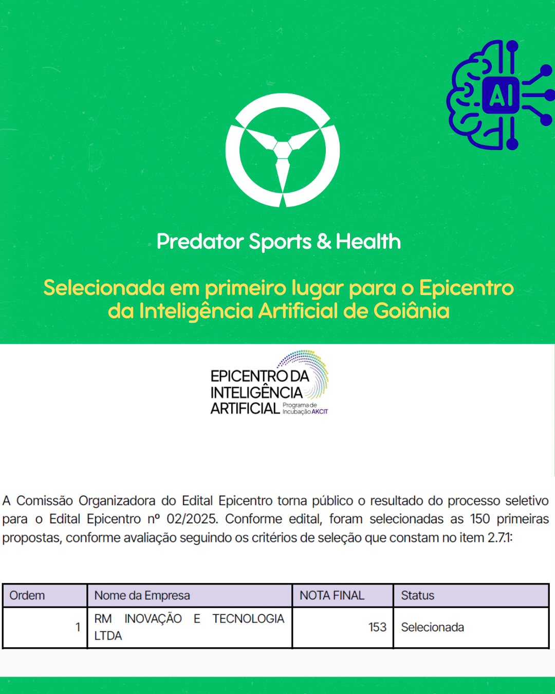 Primeiros em I.A no Brasil!