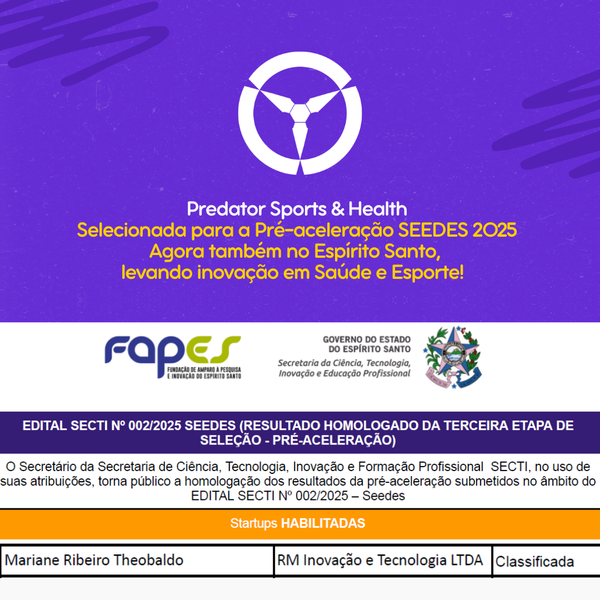 Conquista Edital Seedes e Expansão para Espírito Santo