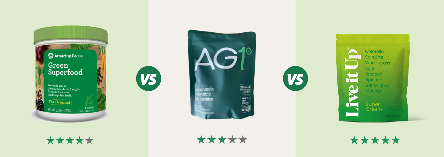Athletic Greens vs. Green Vibrance vs. Live it Up Super Greens: What’s Best?