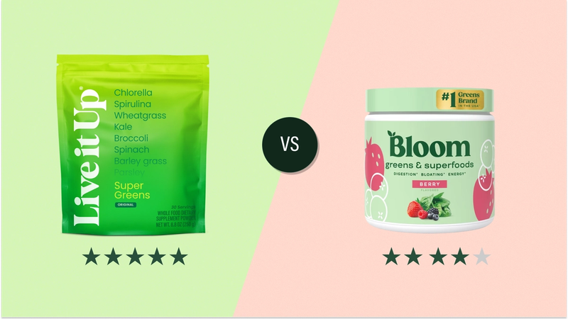 Bloom Greens & Superfoods vs. Live it Up Super Greens, According to a Dietitian