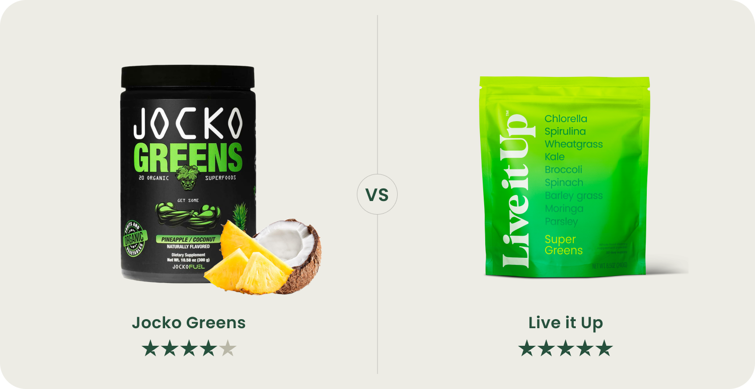 Jocko Greens vs. Live it Up: 6 Reasons to Choose Super Greens