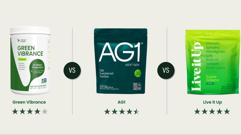Athletic Greens vs. Green Vibrance vs. Live it Up Super Greens: What’s Best?