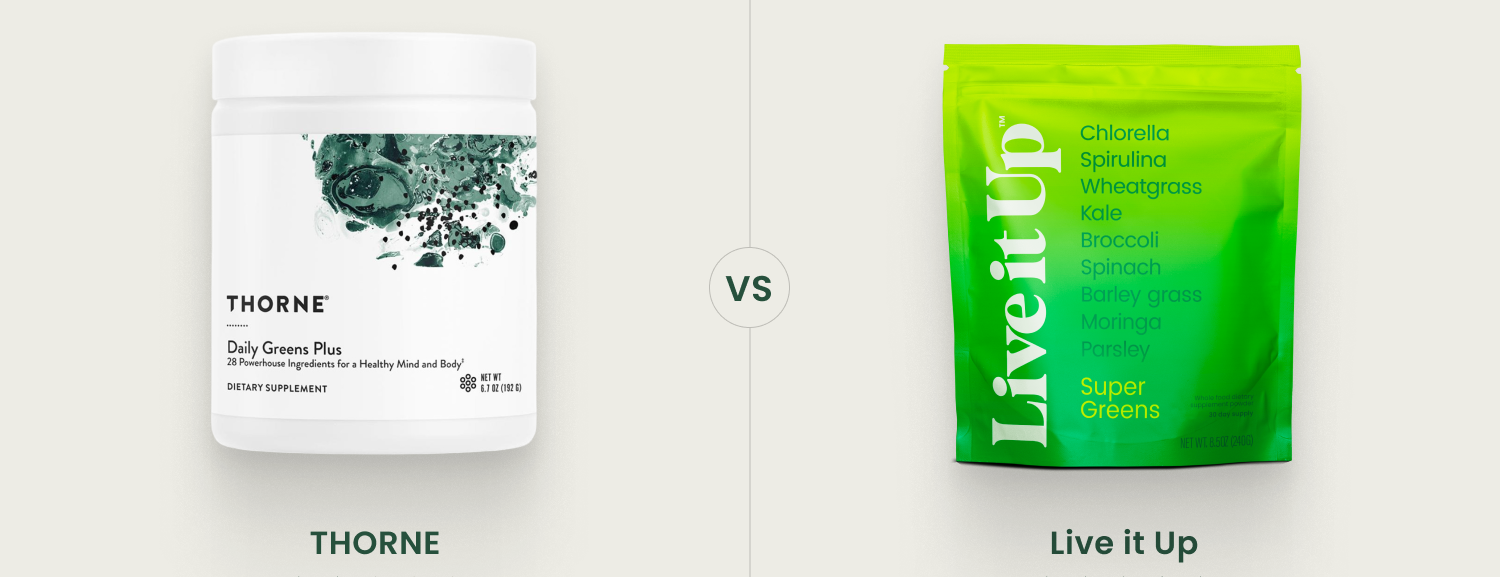 Thorne Greens vs. Live it Up: How Super Greens Delivers More