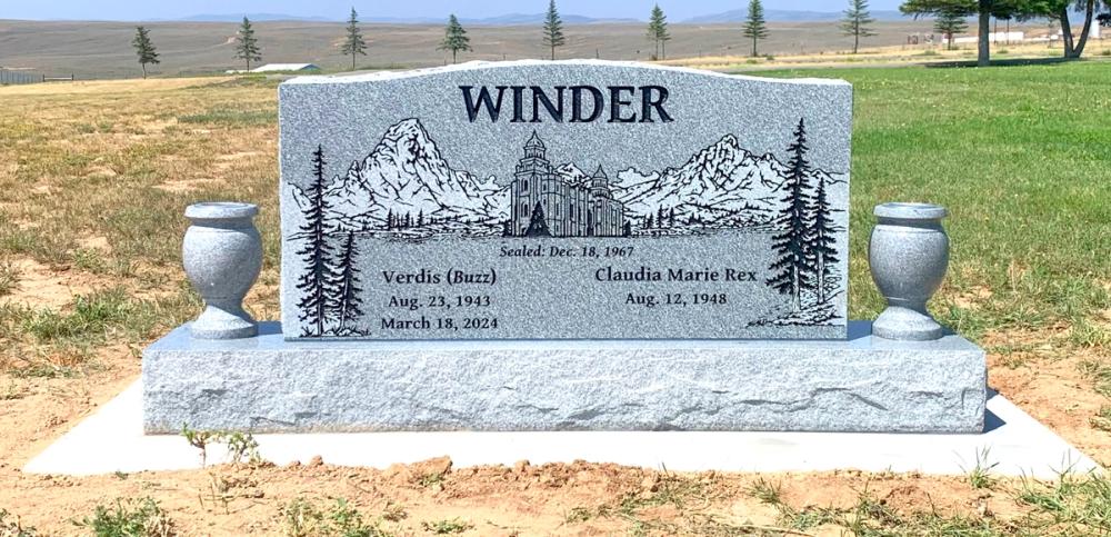 Companion Uprights by Utah Headstone Design