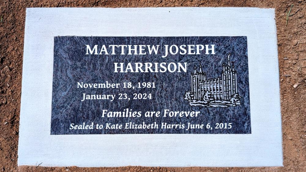 Individual Flush Mounts by Utah Headstone Design
