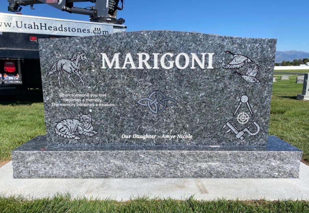 Companion Uprights by Utah Headstone Design