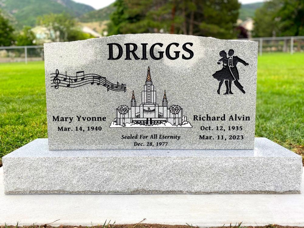 Companion Uprights by Utah Headstone Design