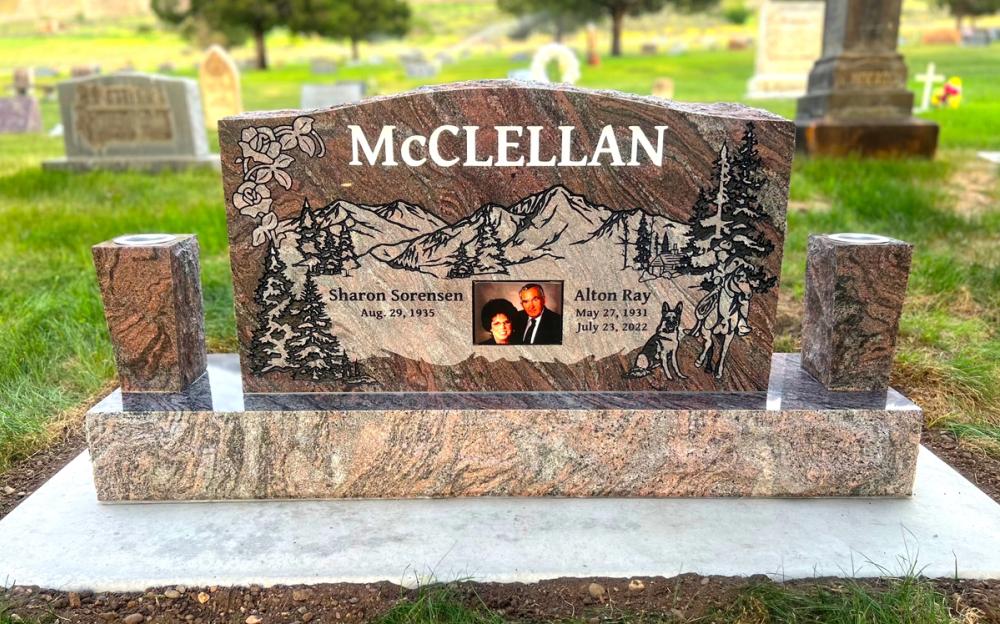 Companion Uprights by Utah Headstone Design