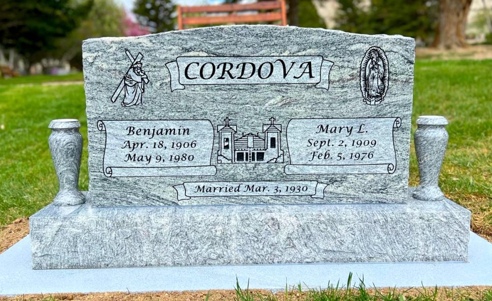 Companion Uprights by Utah Headstone Design