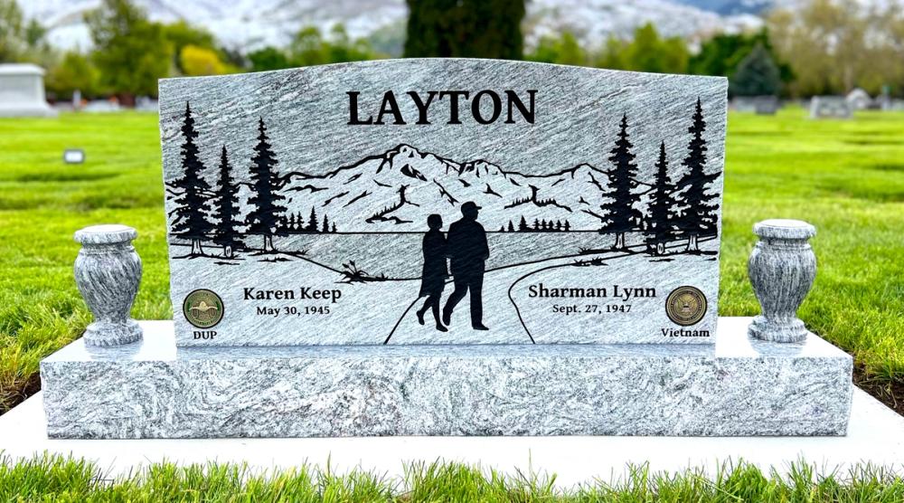 Companion Uprights by Utah Headstone Design