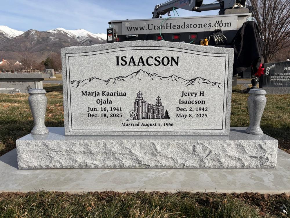 Companion Uprights by Utah Headstone Design