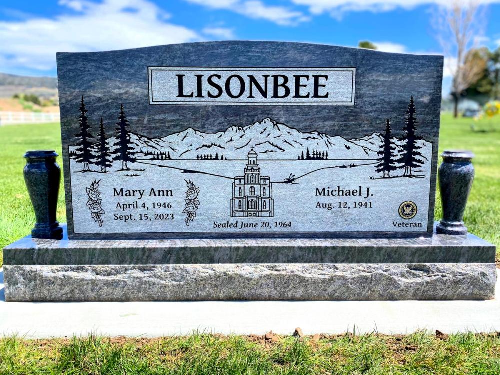 Companion Uprights by Utah Headstone Design