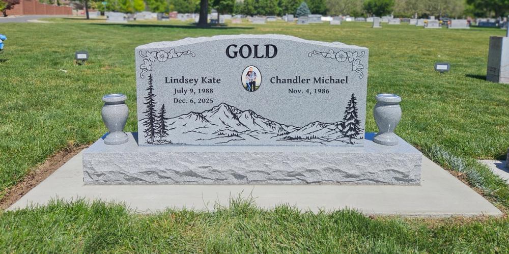 Companion Uprights by Utah Headstone Design