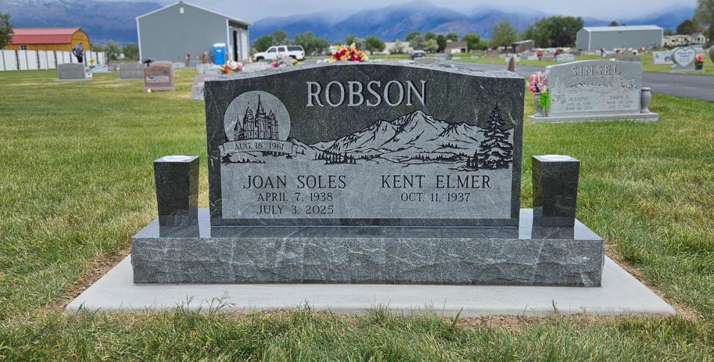 Companion Uprights by Utah Headstone Design