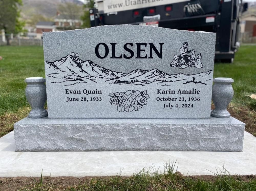 Companion Uprights by Utah Headstone Design