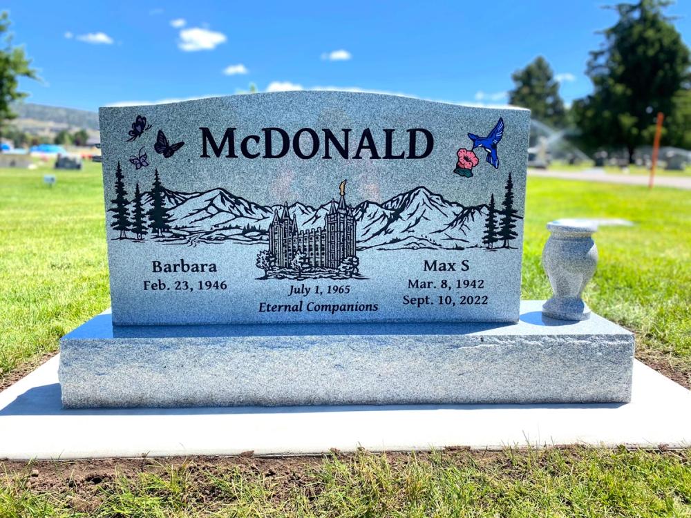 Companion Uprights by Utah Headstone Design