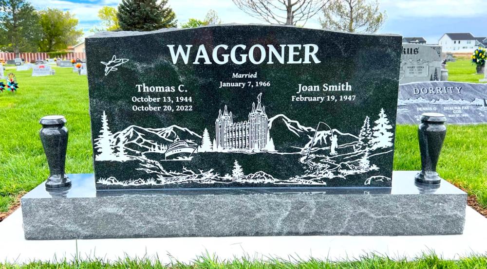 Companion Uprights by Utah Headstone Design