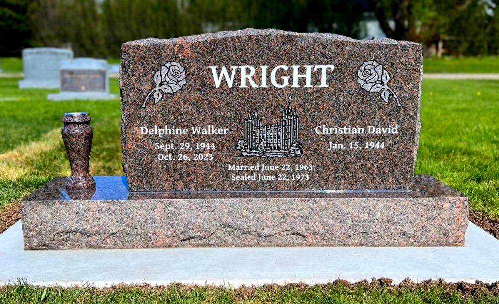 Companion Uprights by Utah Headstone Design