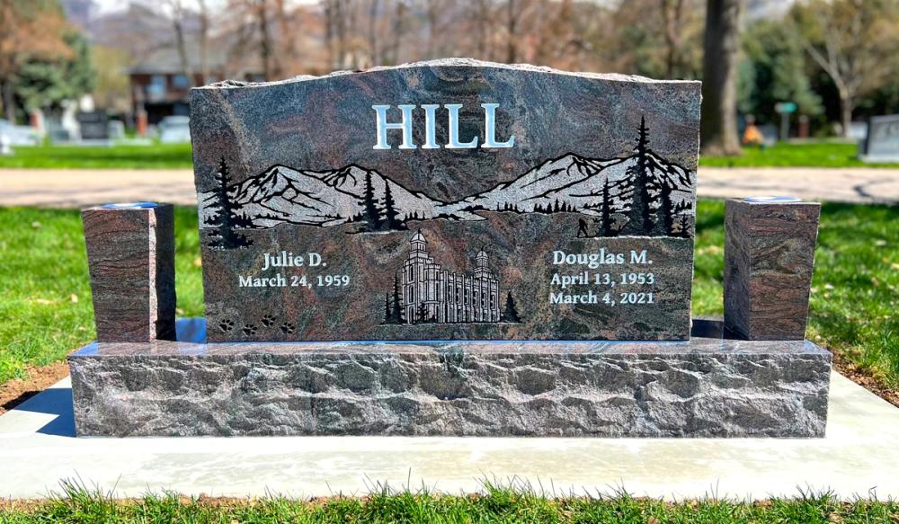 Companion Uprights by Utah Headstone Design