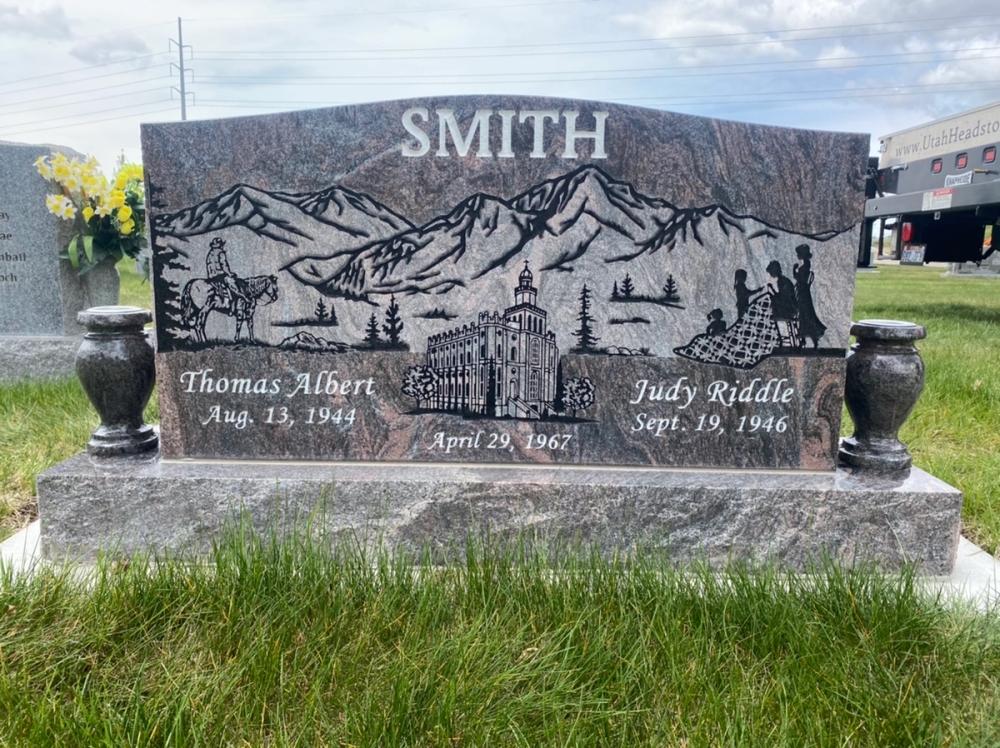 Companion Uprights by Utah Headstone Design
