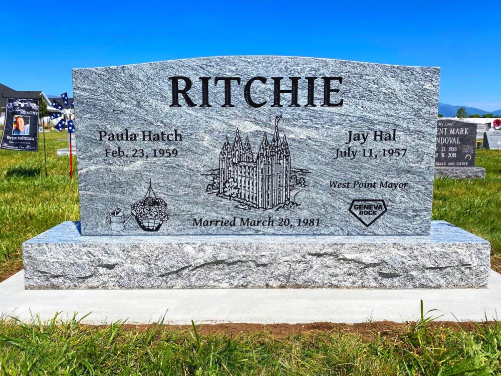 Companion Uprights by Utah Headstone Design