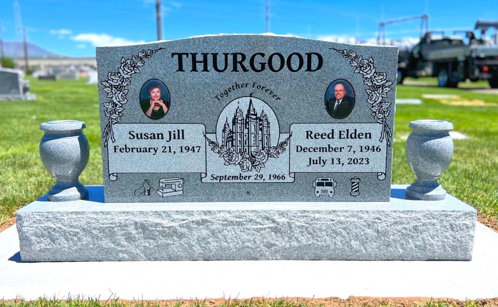 Companion Uprights by Utah Headstone Design