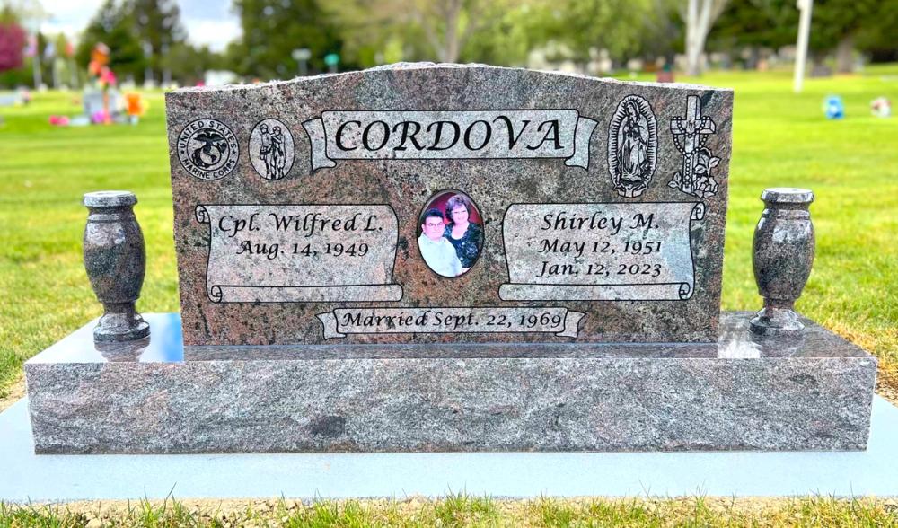 Companion Uprights by Utah Headstone Design