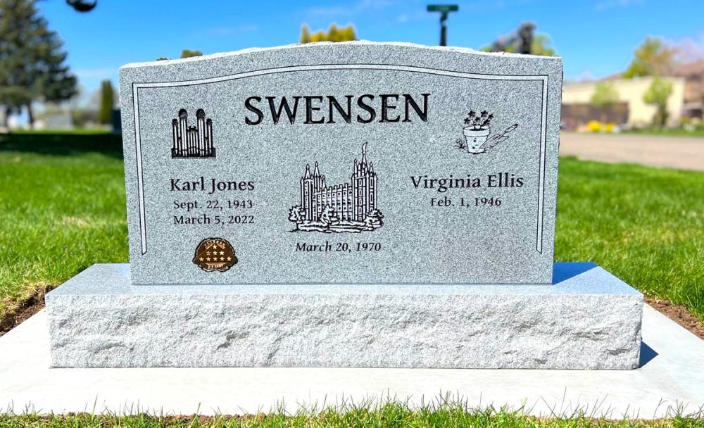 Companion Uprights by Utah Headstone Design