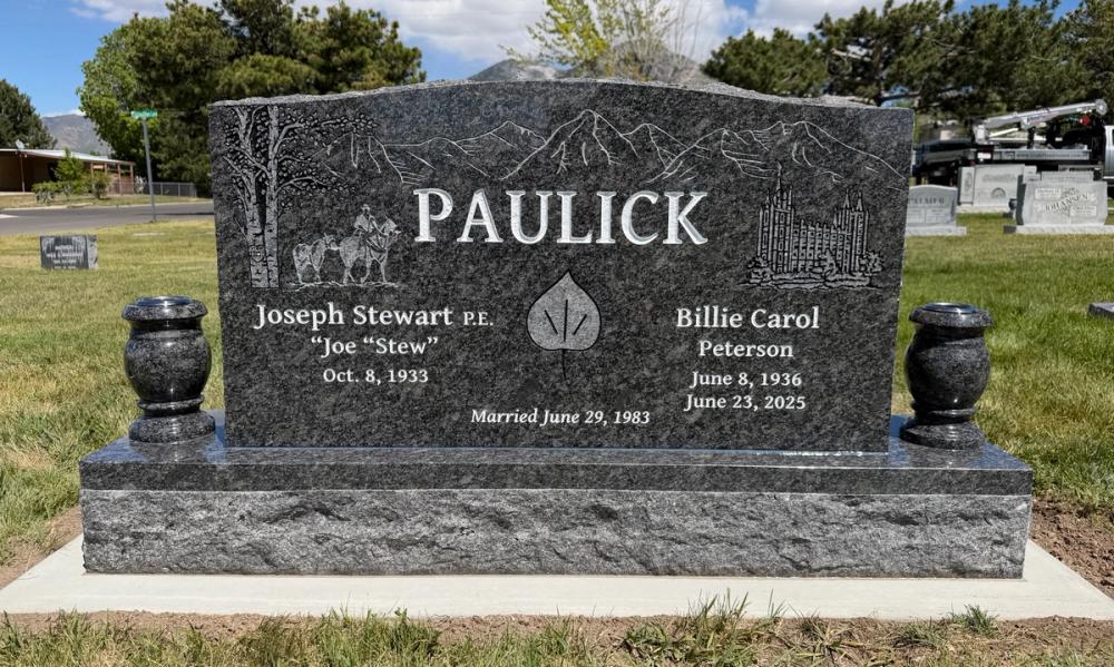 Companion Uprights by Utah Headstone Design