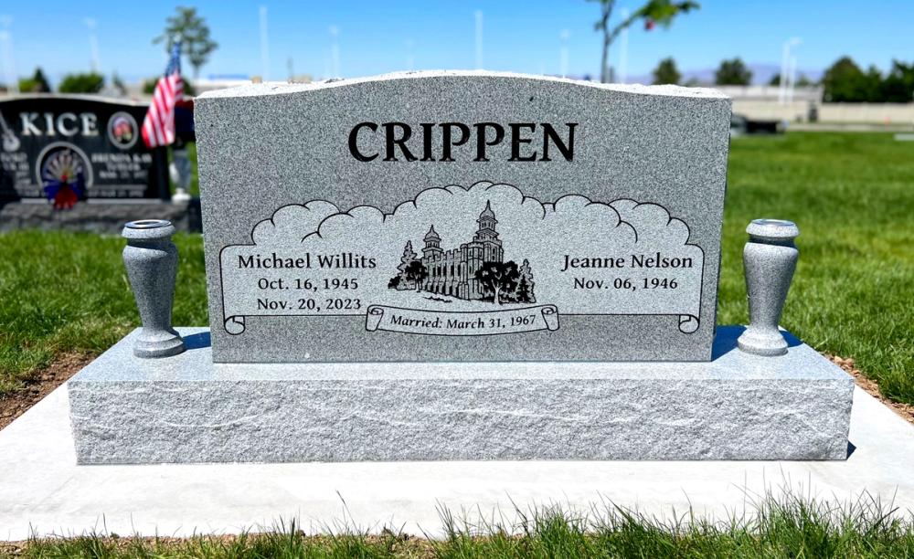 Companion Uprights by Utah Headstone Design