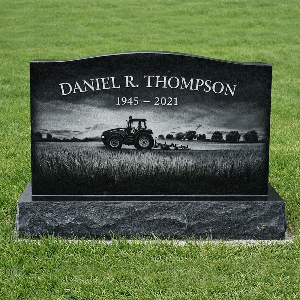 Laser Engraved Headstone