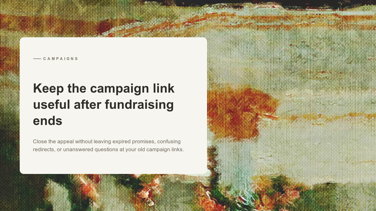 Editorial card over an Aurelia painting of a flowered colonnade beside a garden path.