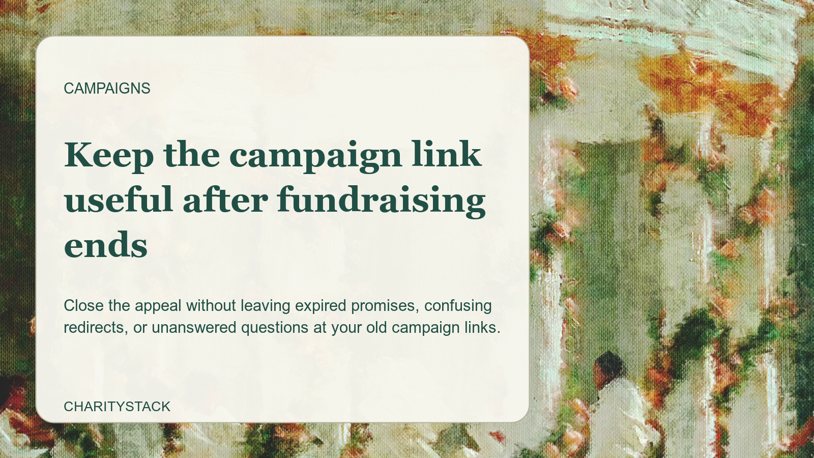 Editorial card over an Aurelia painting of a flowered colonnade beside a garden path.