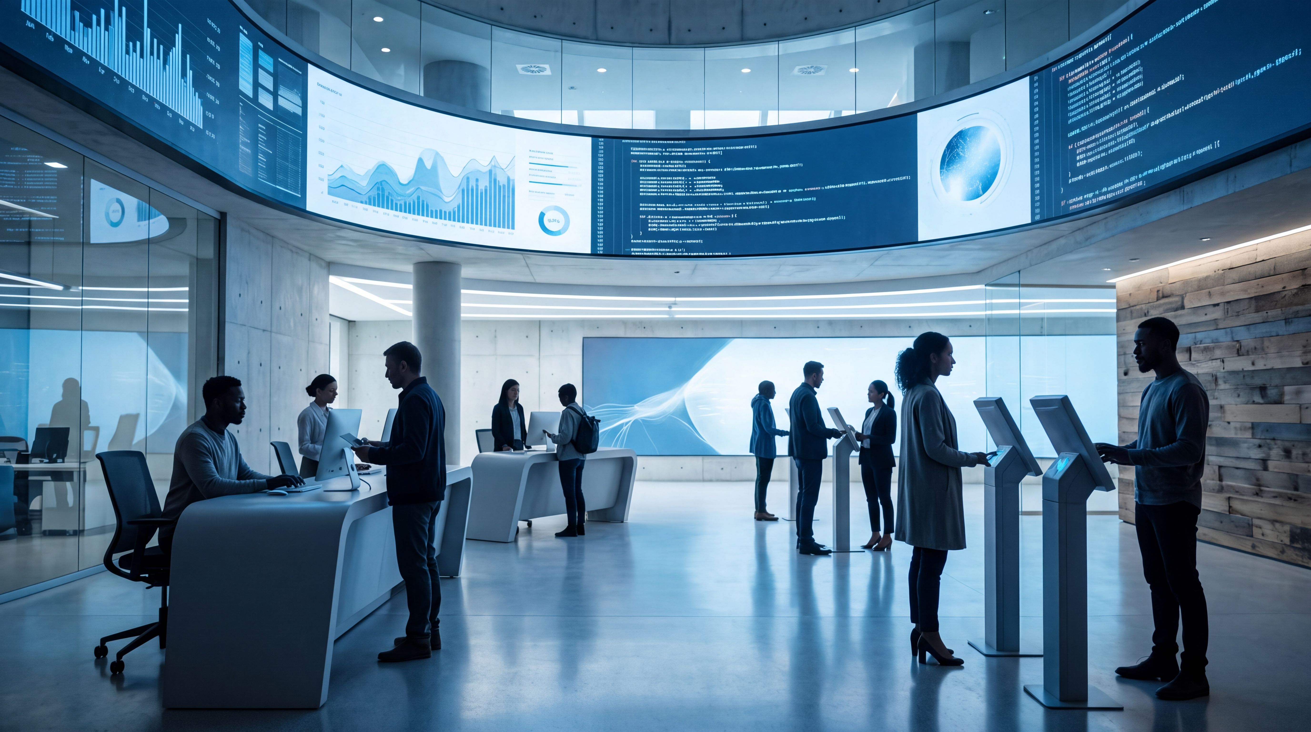 Service emploi moderne avec signaux de données et accompagnement humain