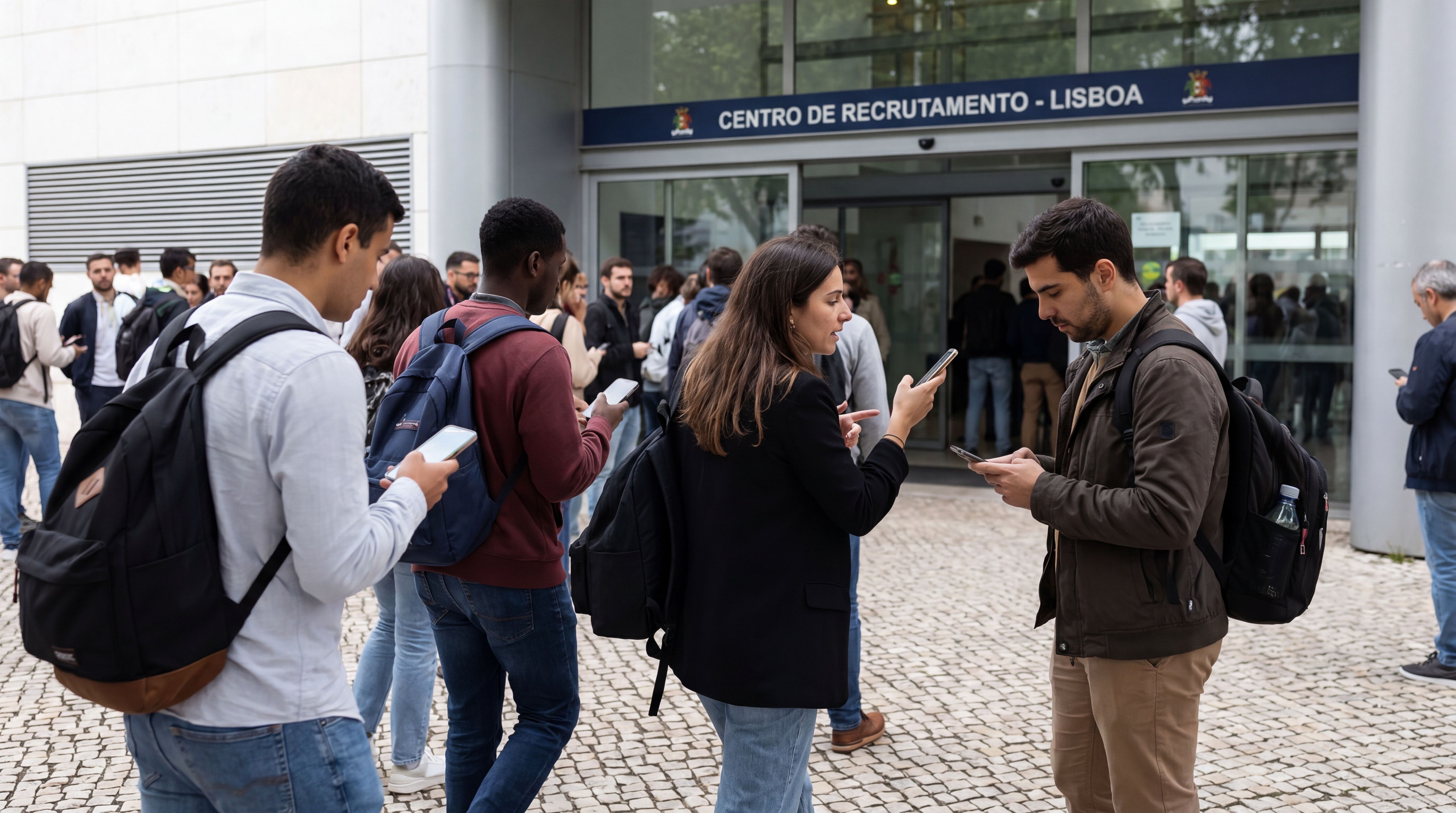 Jovens profissionais chegam a Portugal com documentos digitais para emprego legal