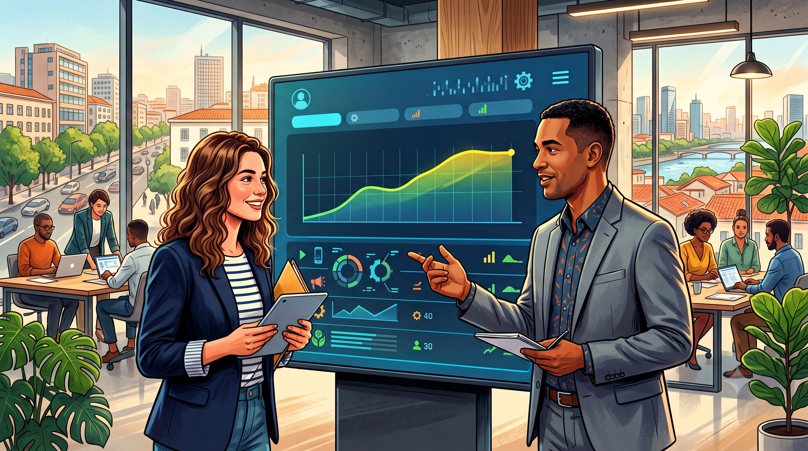 Candidata e recrutador analisam um mercado de trabalho com ligeiro abrandamento