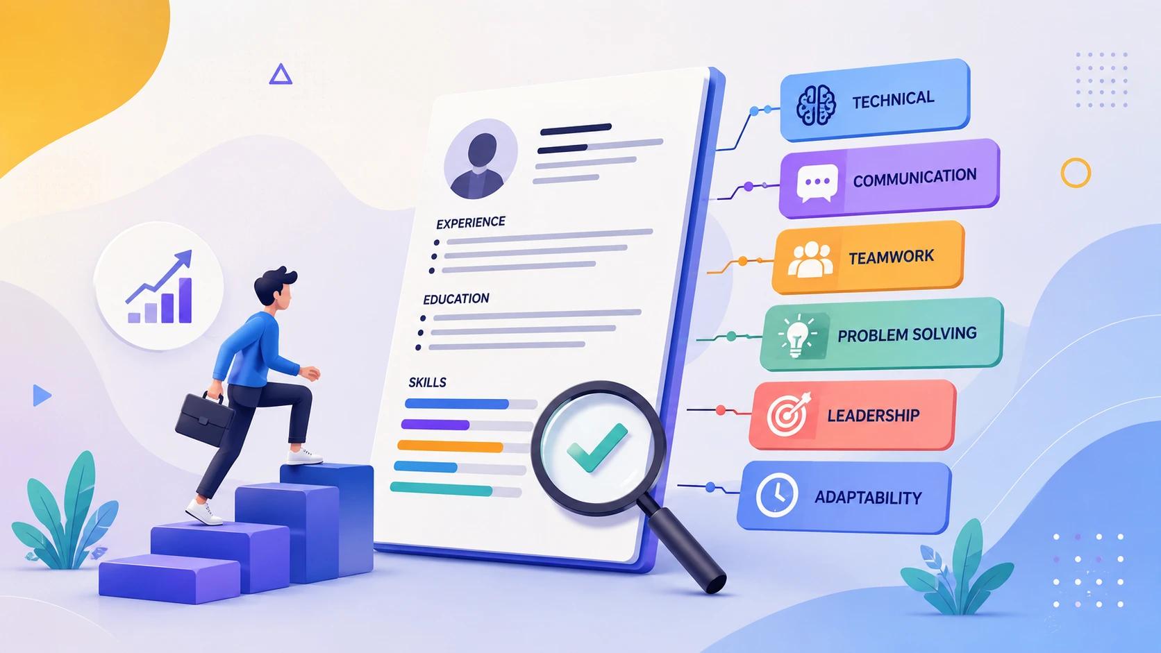 Best skills to put on a resume in terms of Technical, communication, teamwork, problem solving, leadership and adaptability