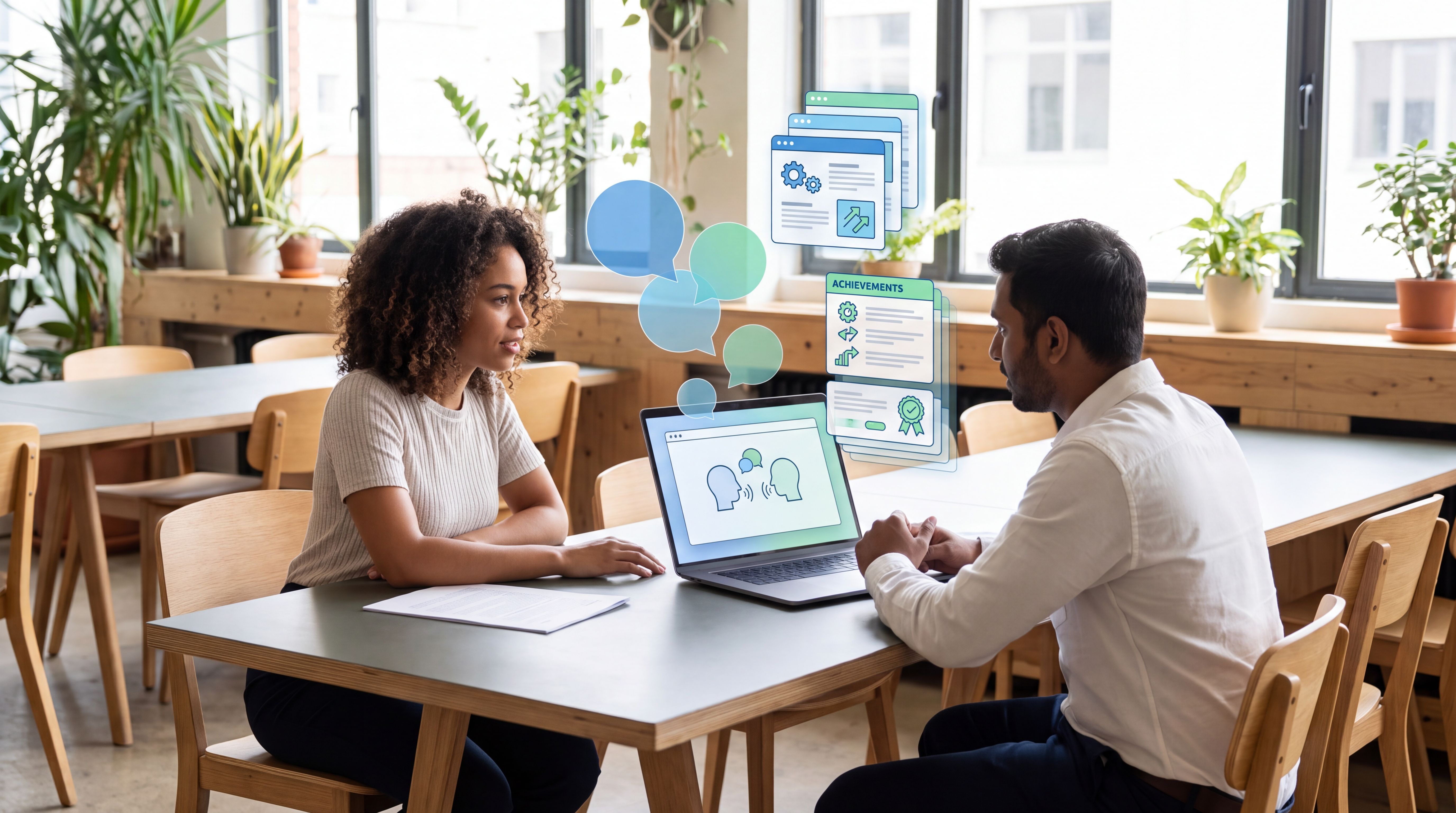 Job seeker turning a conversation into structured career evidence
