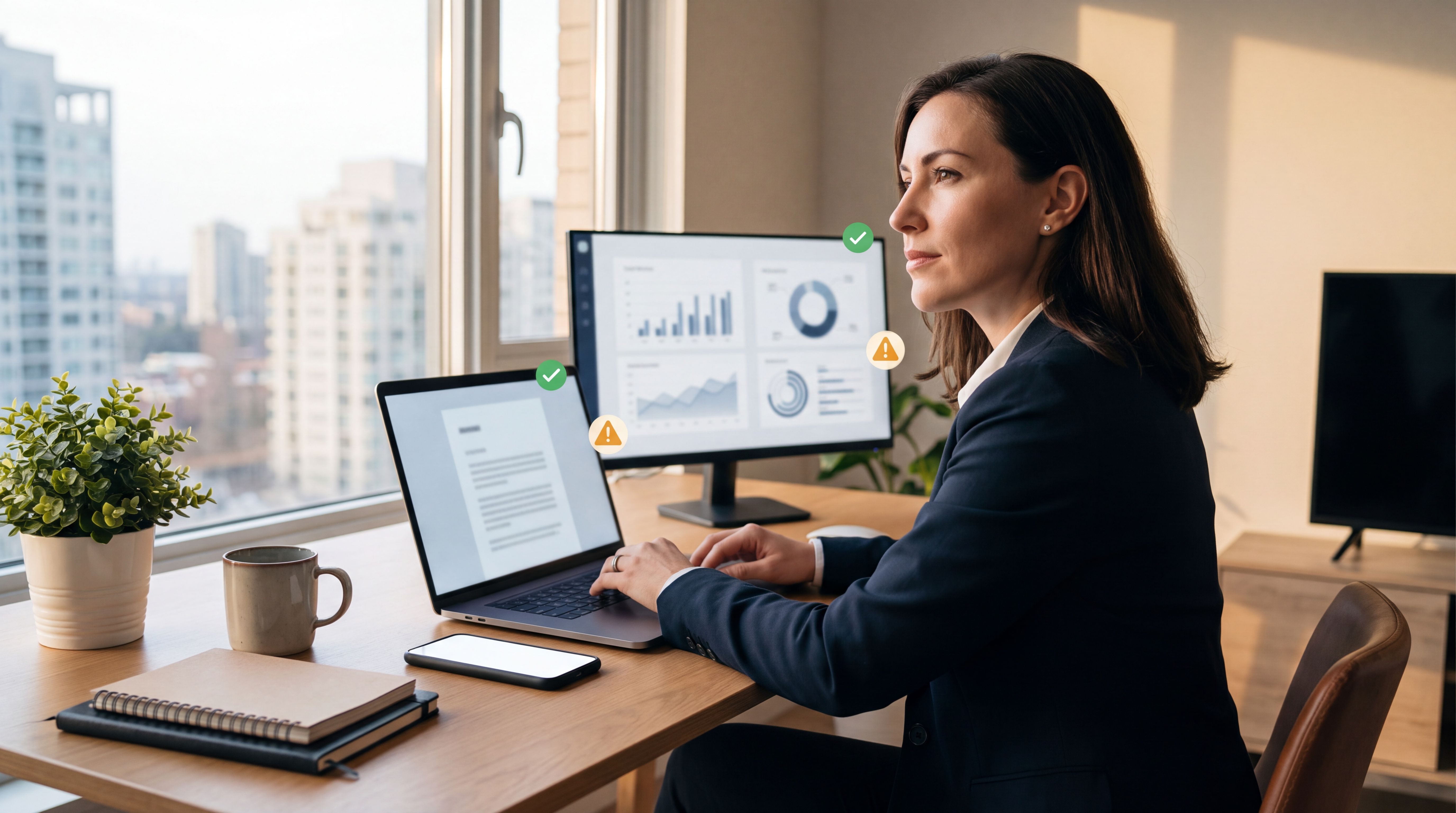 Job seeker reviewing an ATS resume scan on a laptop