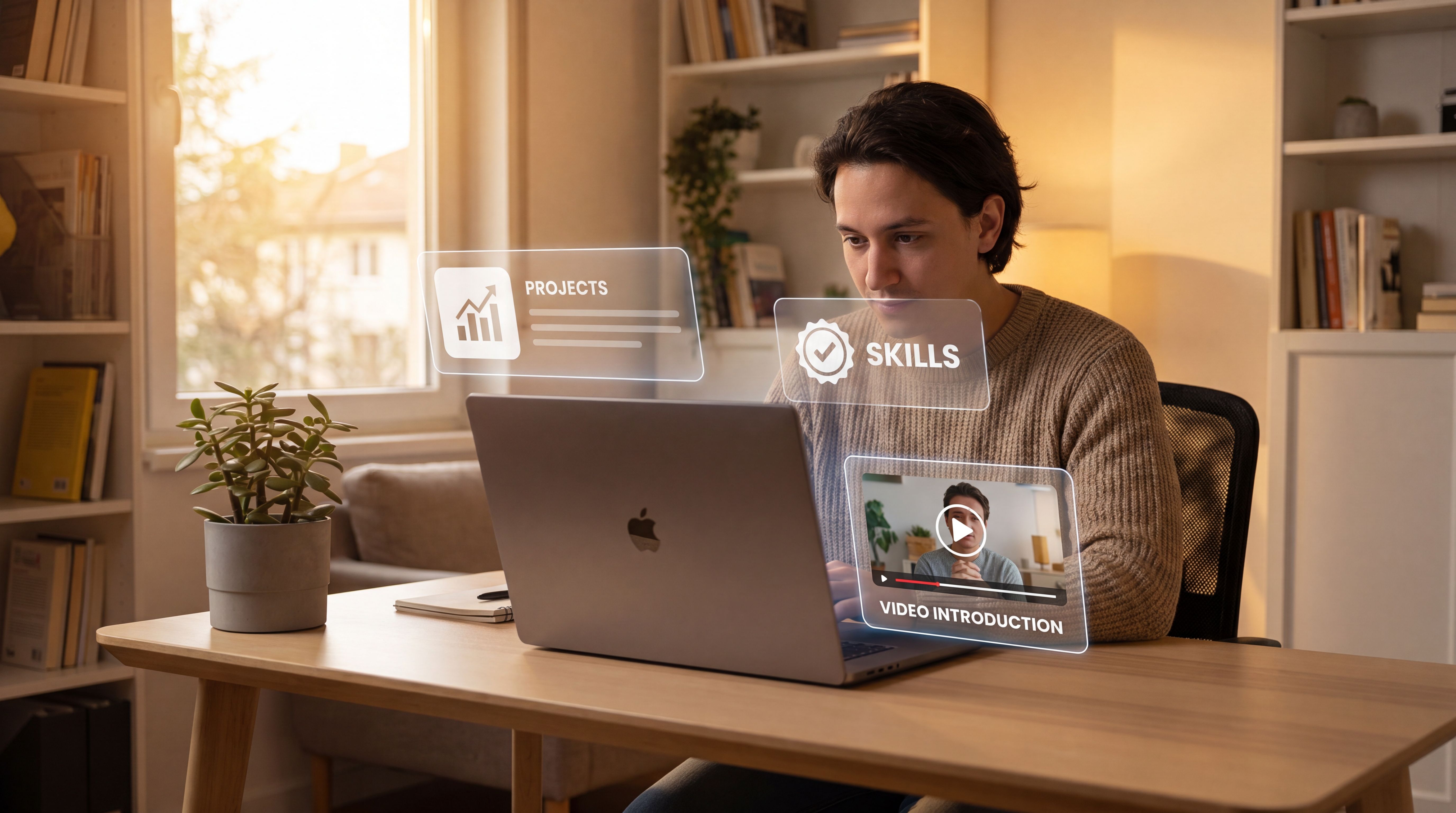 Job seeker creating a digital career profile