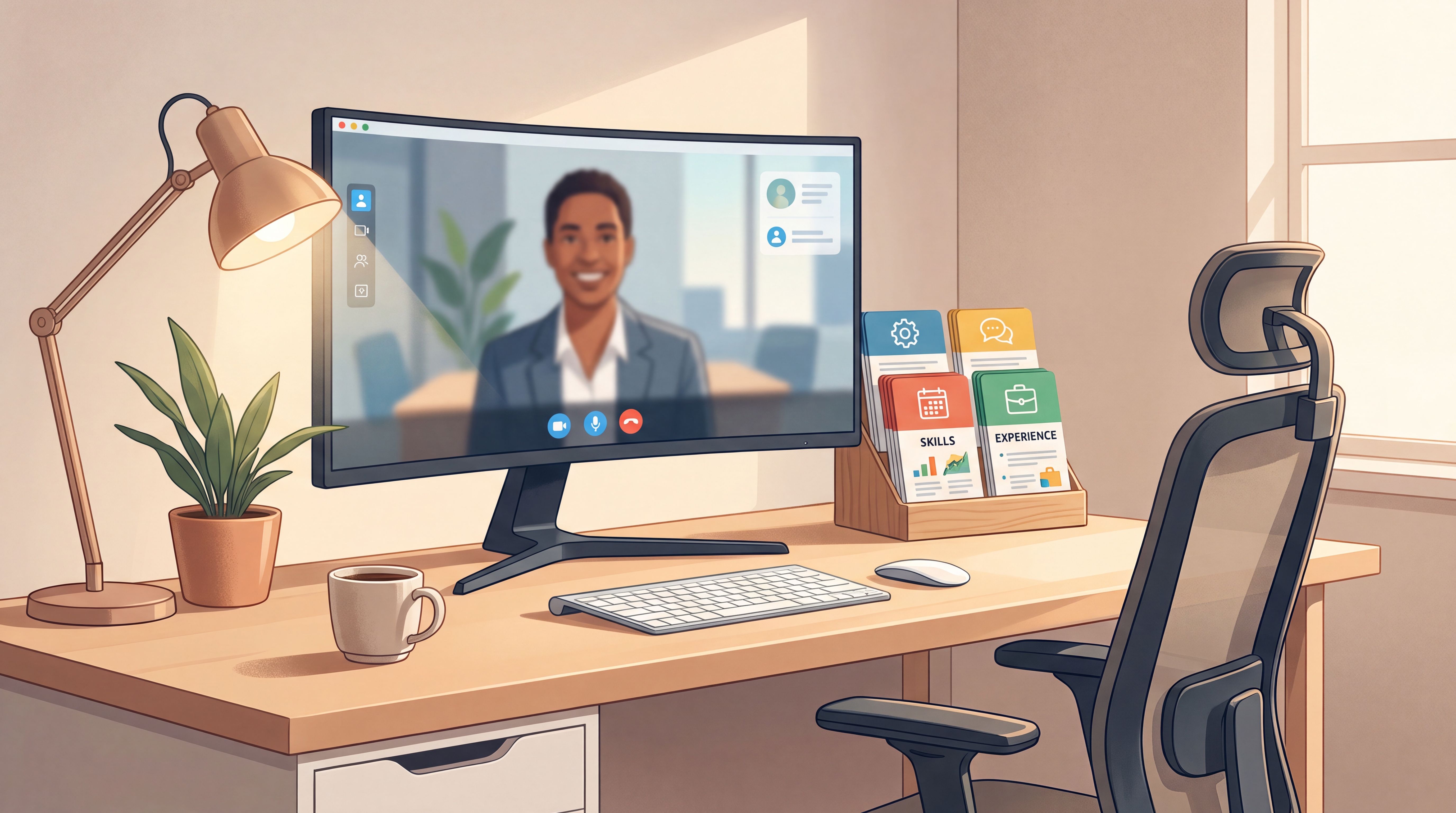 Recruiter viewing a video-first virtual CV profile