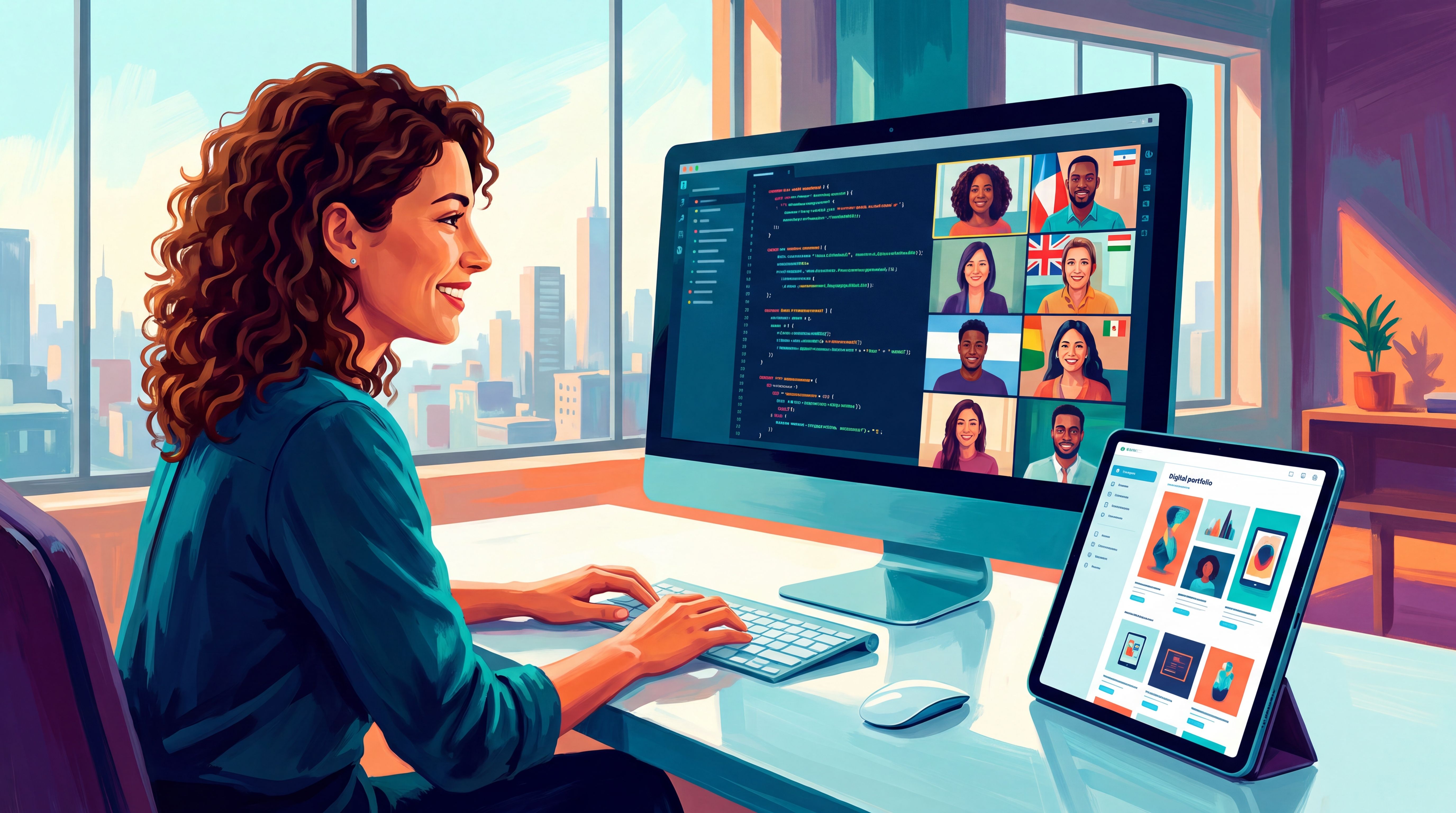 Profesional de software trabajando en remoto para una empresa del exterior