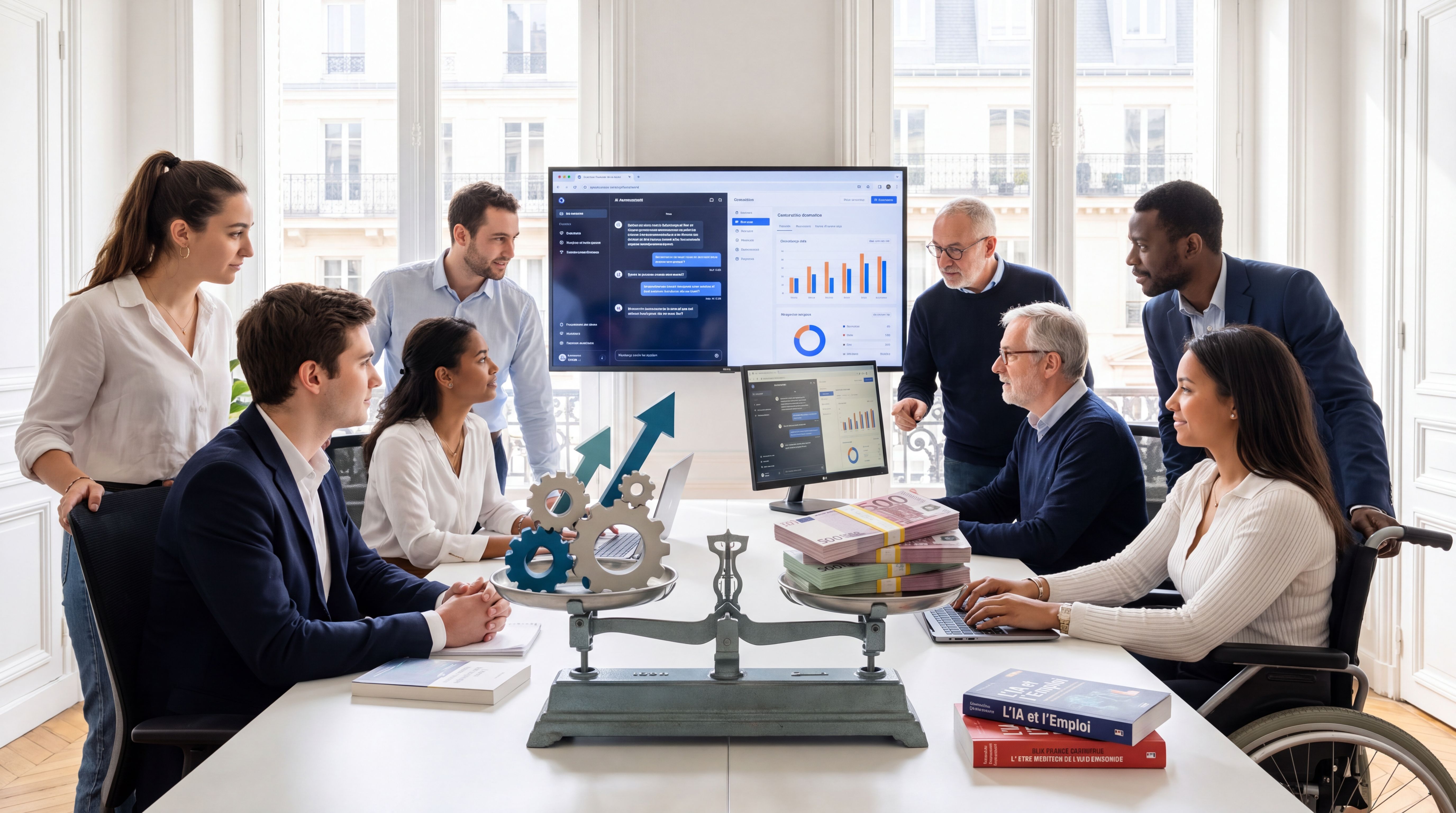Une équipe compare les gains de productivité de l’IA et leur partage salarial