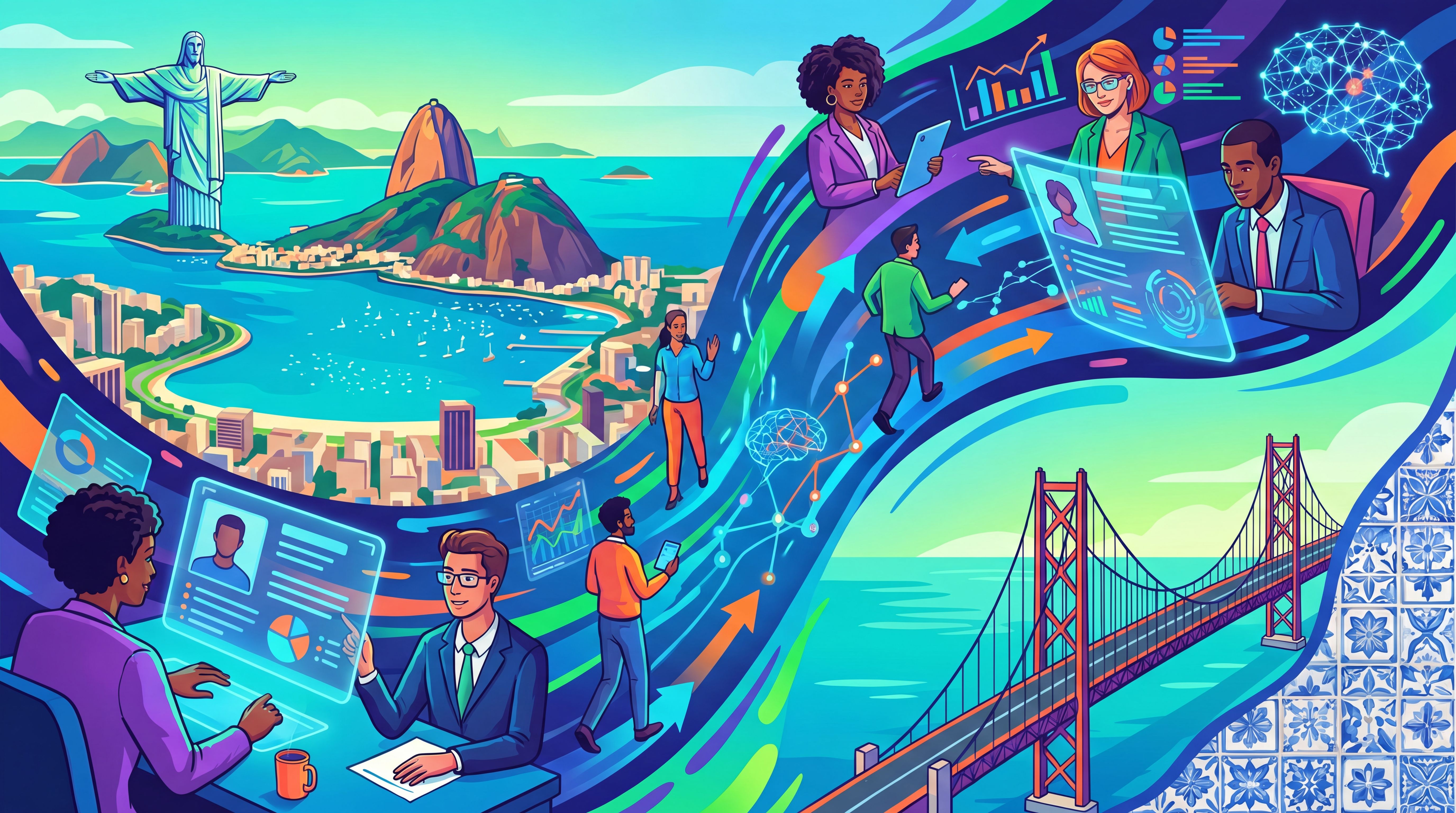 Candidatos e recrutadores usando currículos digitais num mercado de trabalho em mudança